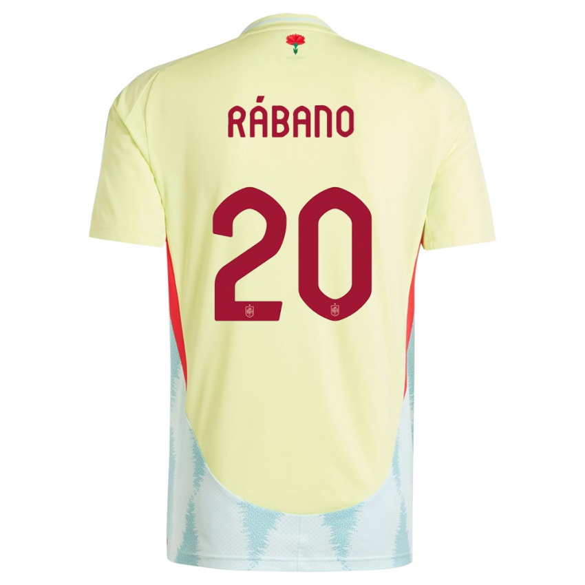 Kinder Spanien Nuria Rabano #20 Gelb Auswärtstrikot Trikot 24-26 T-Shirt Österreich
