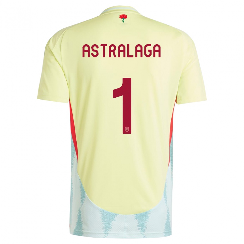 Kinder Spanien Ander Astralaga #1 Gelb Auswärtstrikot Trikot 24-26 T-Shirt Österreich