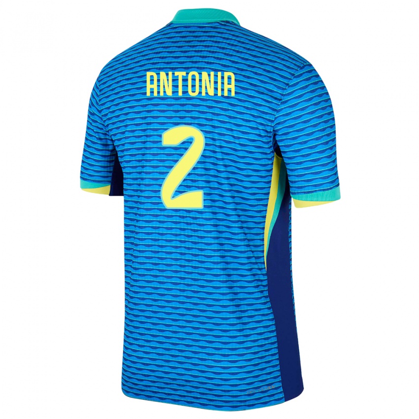 Kinder Brasilien Antonia #2 Blau Auswärtstrikot Trikot 24-26 T-Shirt Österreich