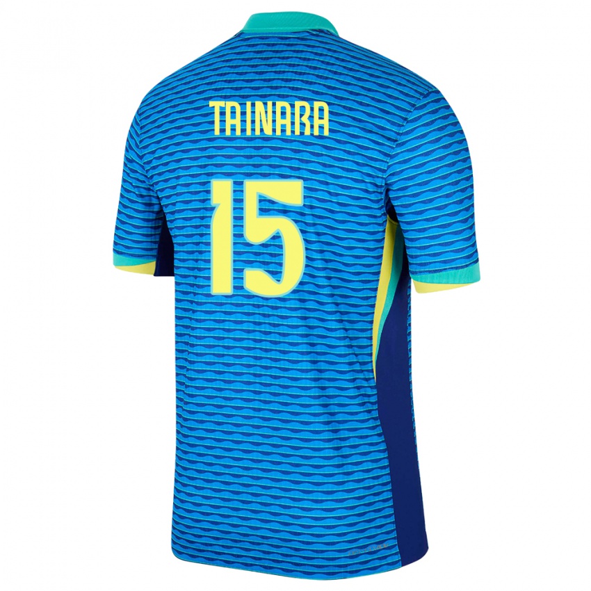 Kinder Brasilien Tainara #15 Blau Auswärtstrikot Trikot 24-26 T-Shirt Österreich
