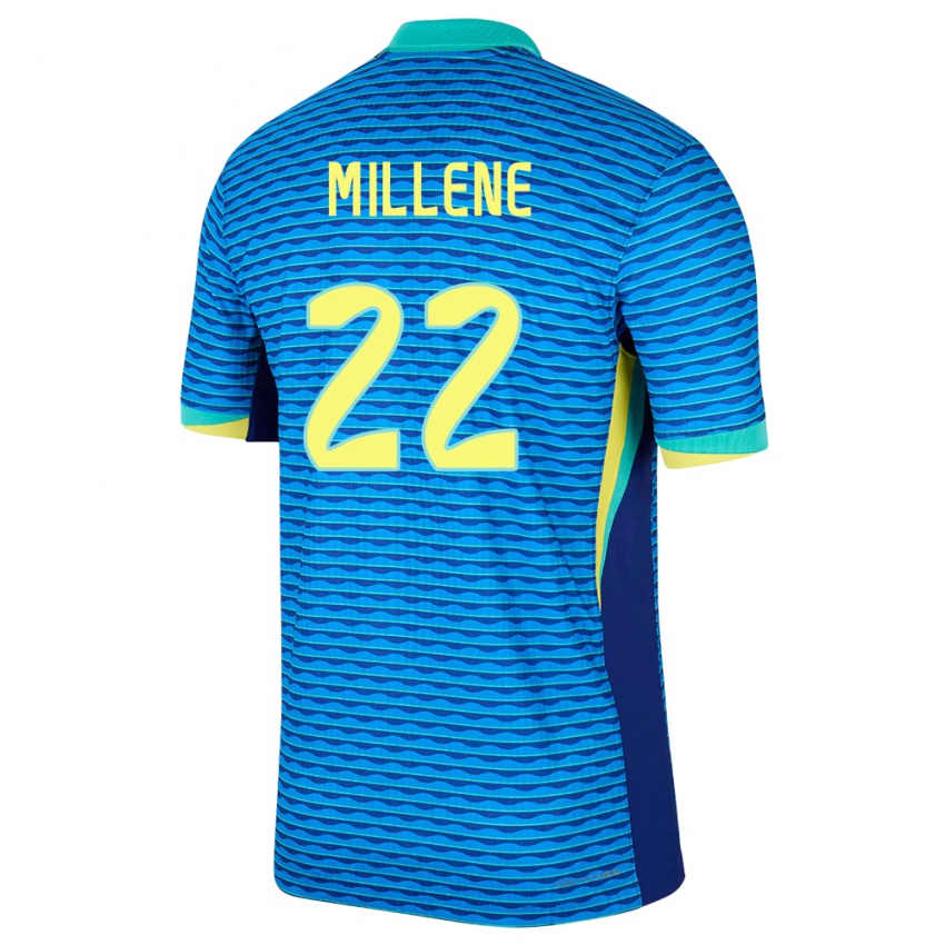 Kinder Brasilien Millene #22 Blau Auswärtstrikot Trikot 24-26 T-Shirt Österreich