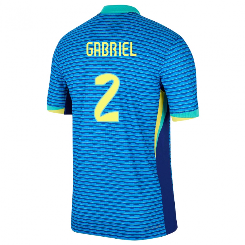 Kinder Brasilien Victor Gabriel #2 Blau Auswärtstrikot Trikot 24-26 T-Shirt Österreich