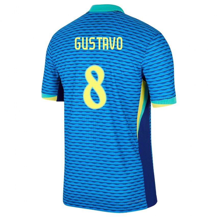 Kinder Brasilien Luiz Gustavo #8 Blau Auswärtstrikot Trikot 24-26 T-Shirt Österreich