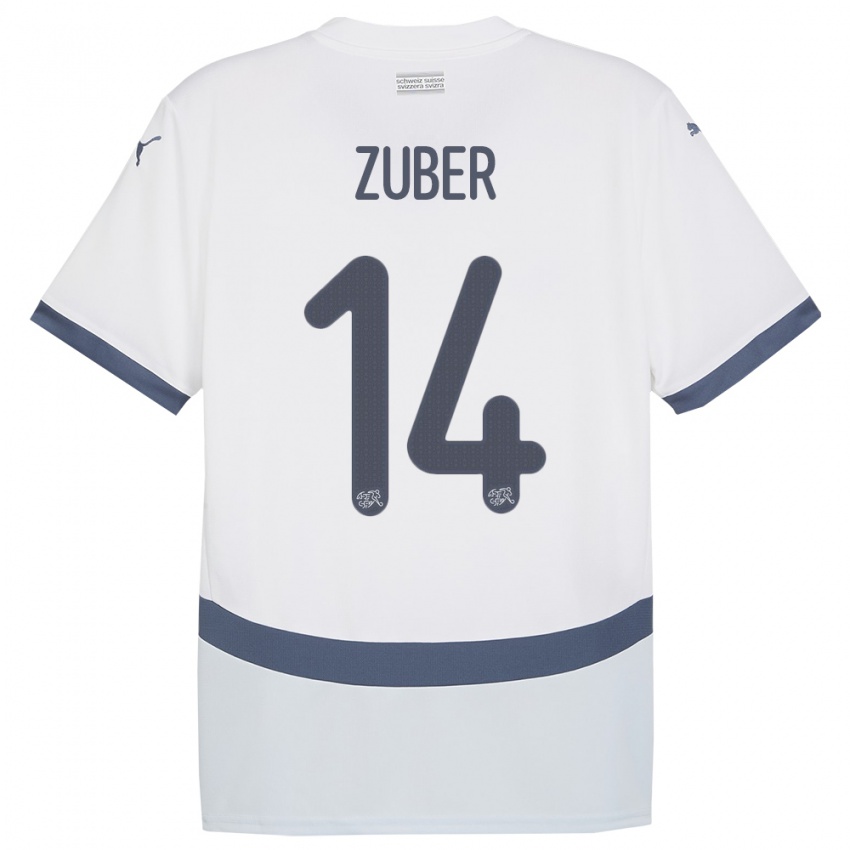 Kinder Schweiz Steven Zuber #14 Weiß Auswärtstrikot Trikot 24-26 T-Shirt Österreich