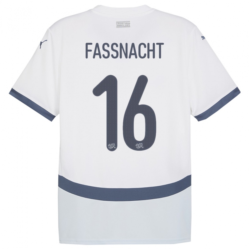 Kinder Schweiz Christian Fassnacht #16 Weiß Auswärtstrikot Trikot 24-26 T-Shirt Österreich