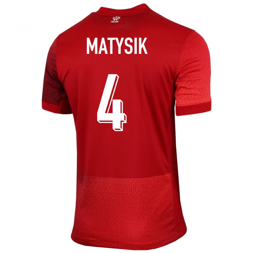 Kinder Polen Milosz Matysik #4 Rot Auswärtstrikot Trikot 24-26 T-Shirt Österreich