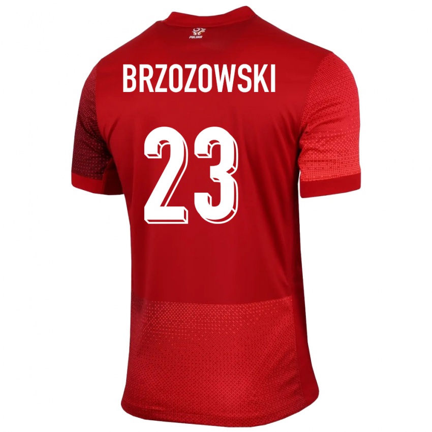 Kinder Polen Milosz Brzozowski #23 Rot Auswärtstrikot Trikot 24-26 T-Shirt Österreich
