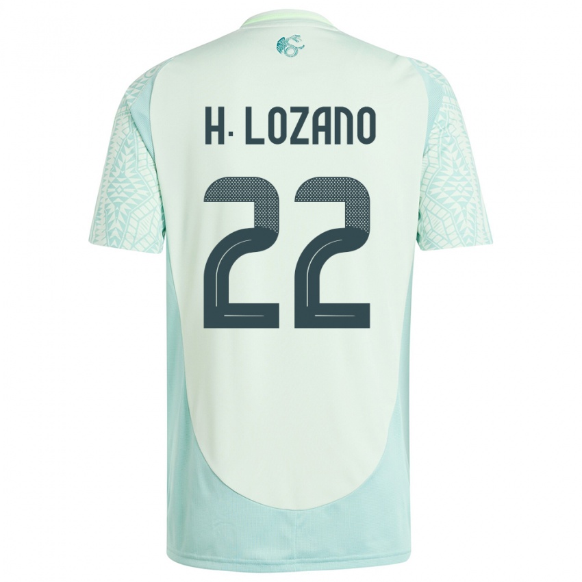 Kinder Mexiko Hirving Lozano #22 Leinengrün Auswärtstrikot Trikot 24-26 T-Shirt Österreich