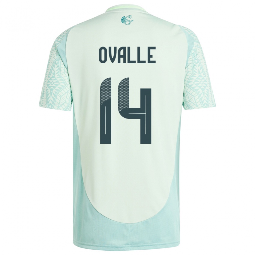 Kinder Mexiko Jacqueline Ovalle #14 Leinengrün Auswärtstrikot Trikot 24-26 T-Shirt Österreich