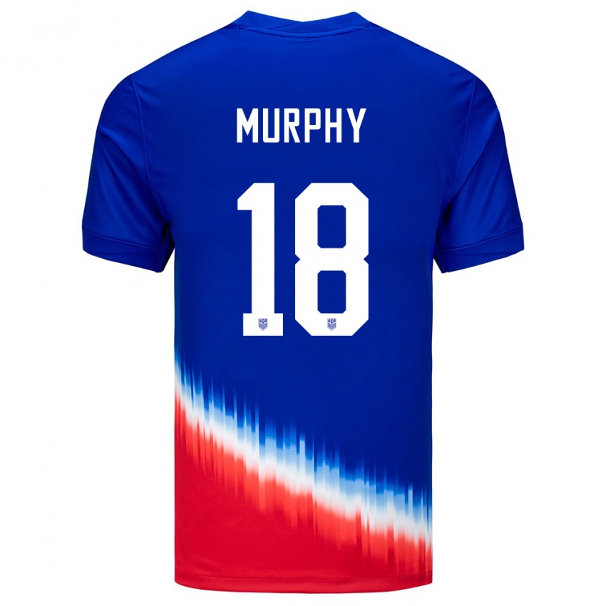 Kinder Vereinigte Staaten Casey Murphy #18 Blau Auswärtstrikot Trikot 24-26 T-Shirt Österreich