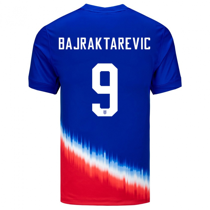 Kinder Vereinigte Staaten Esmir Bajraktarevic #9 Blau Auswärtstrikot Trikot 24-26 T-Shirt Österreich