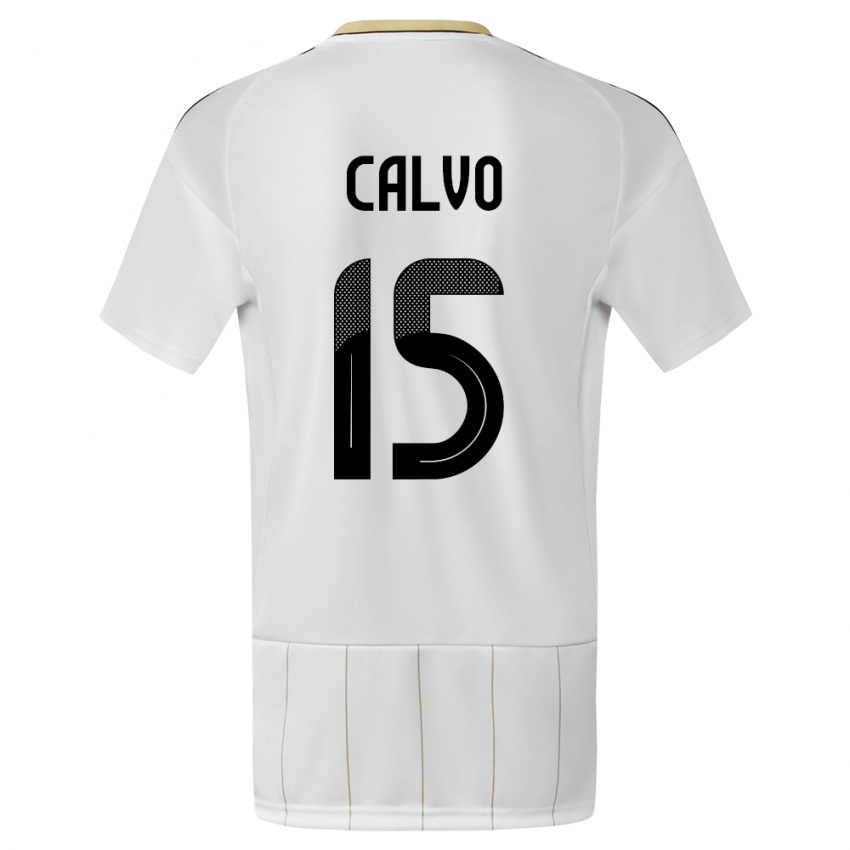 Kinder Costa Rica Francisco Calvo #15 Weiß Auswärtstrikot Trikot 24-26 T-Shirt Österreich