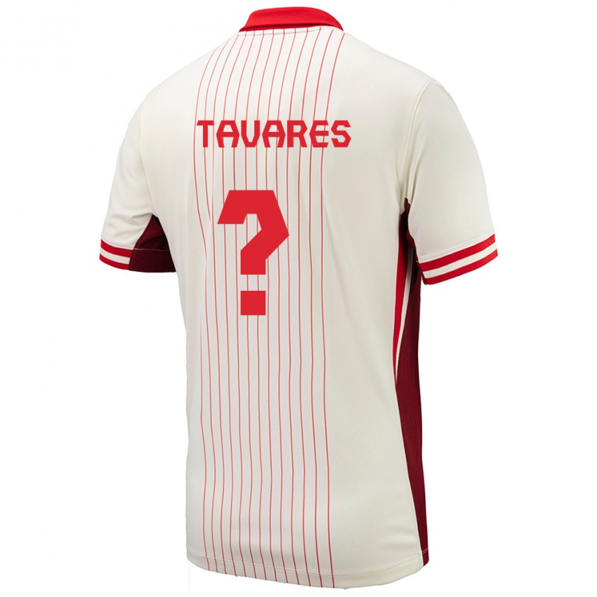 Kinder Kanada Hugo Tavares #0 Weiß Auswärtstrikot Trikot 24-26 T-Shirt Österreich
