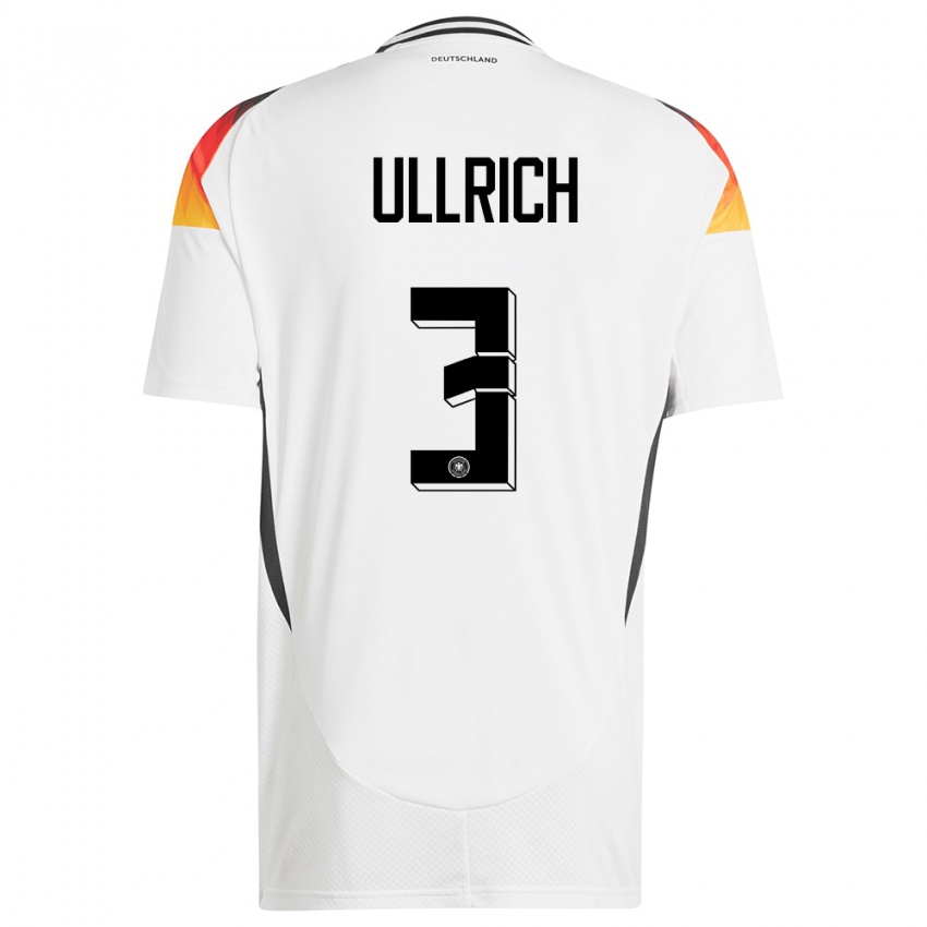 Herren Deutschland Lukas Ullrich #3 Weiß Heimtrikot Trikot 24-26 T-Shirt Österreich
