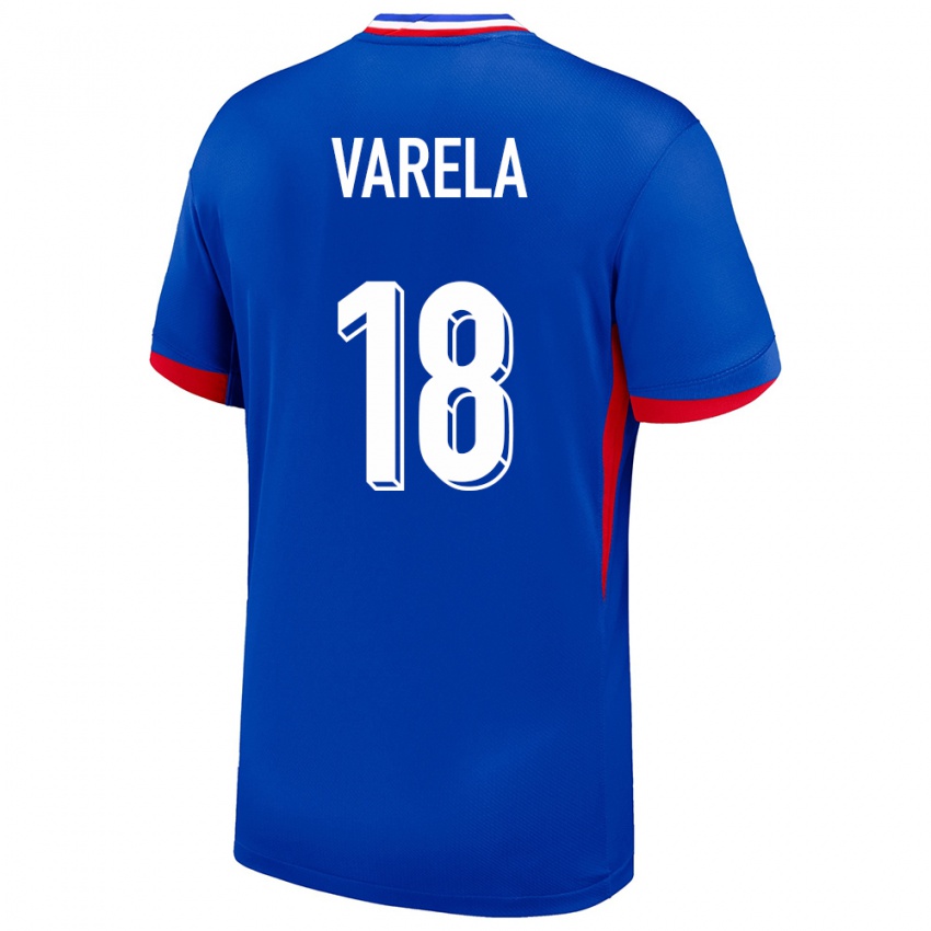 Herren Frankreich Jordan Varela #18 Blau Heimtrikot Trikot 24-26 T-Shirt Österreich