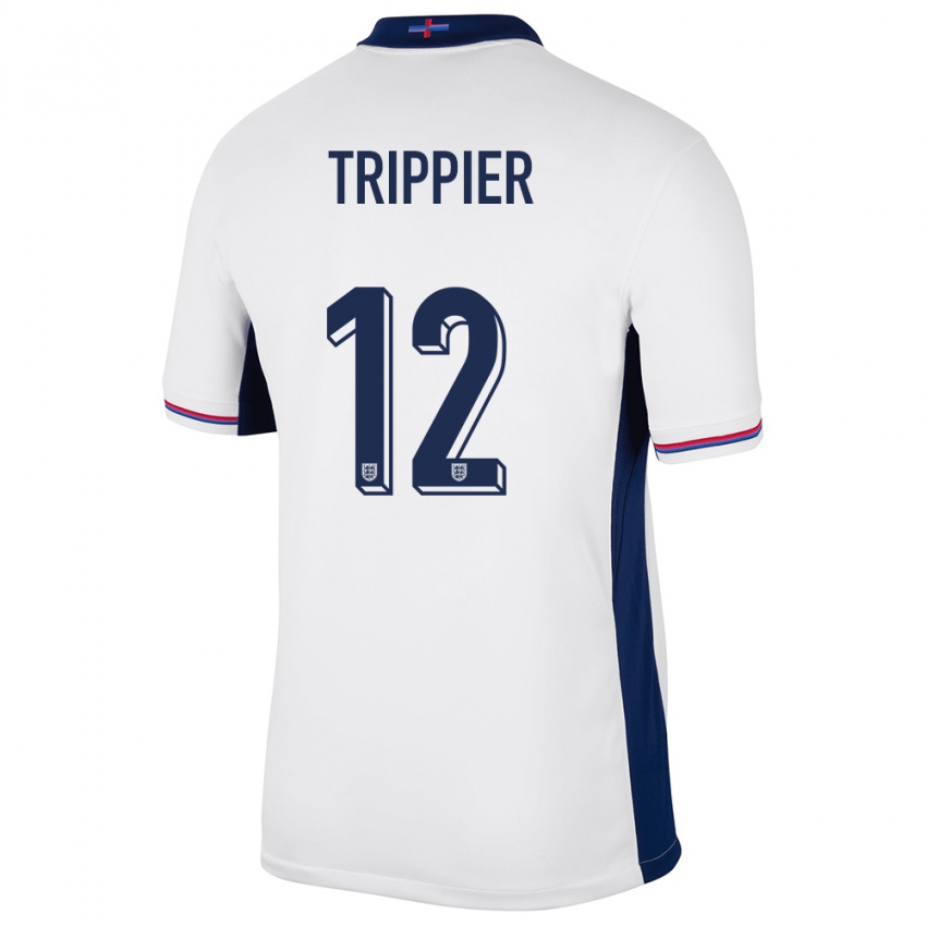 Herren England Kieran Trippier #12 Weiß Heimtrikot Trikot 24-26 T-Shirt Österreich
