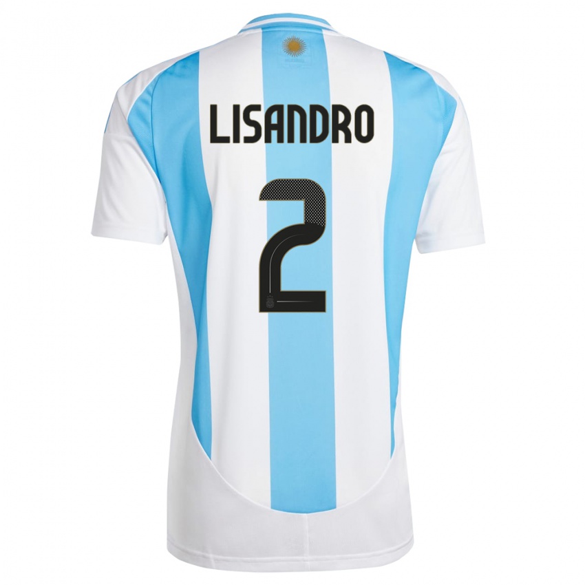 Herren Argentinien Lisandro Martinez #2 Weiß Blau Heimtrikot Trikot 24-26 T-Shirt Österreich
