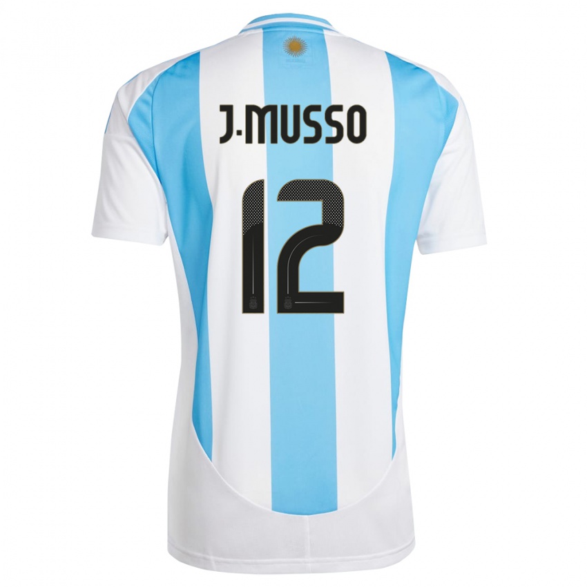 Herren Argentinien Juan Musso #12 Weiß Blau Heimtrikot Trikot 24-26 T-Shirt Österreich