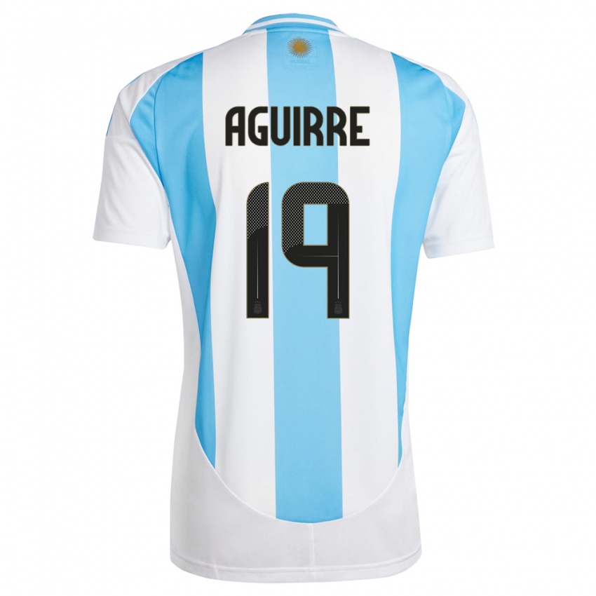 Herren Argentinien Brian Aguirre #19 Weiß Blau Heimtrikot Trikot 24-26 T-Shirt Österreich