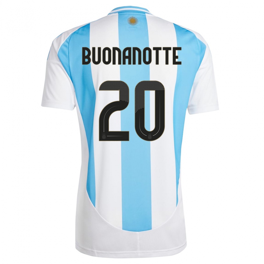Herren Argentinien Facundo Buonanotte #20 Weiß Blau Heimtrikot Trikot 24-26 T-Shirt Österreich