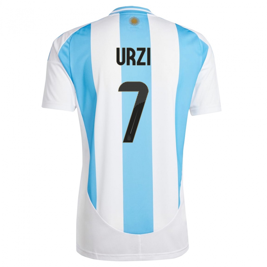Herren Argentinien Agustin Urzi #7 Weiß Blau Heimtrikot Trikot 24-26 T-Shirt Österreich