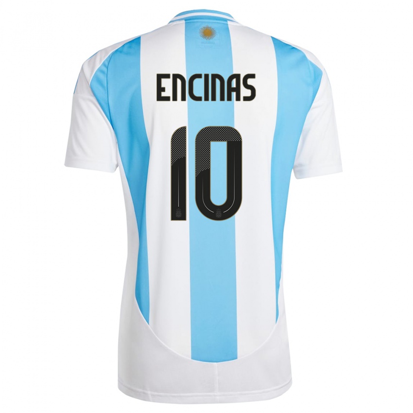 Herren Argentinien Axel Encinas #10 Weiß Blau Heimtrikot Trikot 24-26 T-Shirt Österreich