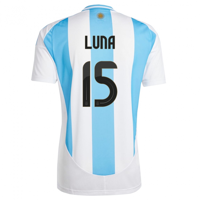 Herren Argentinien Alex Luna #15 Weiß Blau Heimtrikot Trikot 24-26 T-Shirt Österreich
