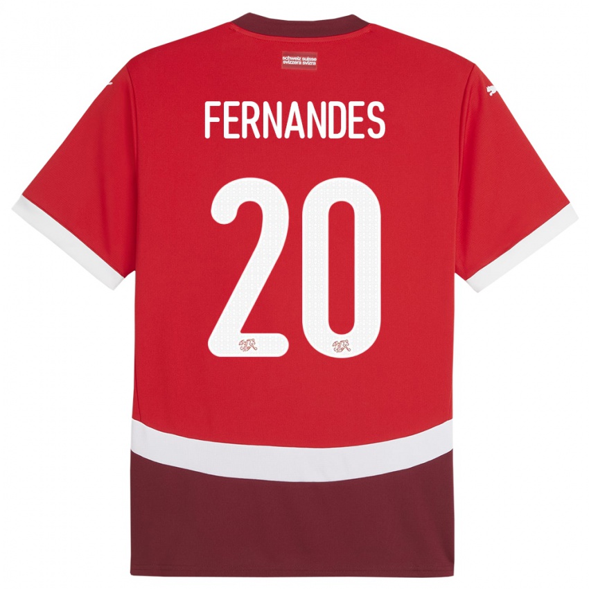 Herren Schweiz Edimilson Fernandes #20 Rot Heimtrikot Trikot 24-26 T-Shirt Österreich