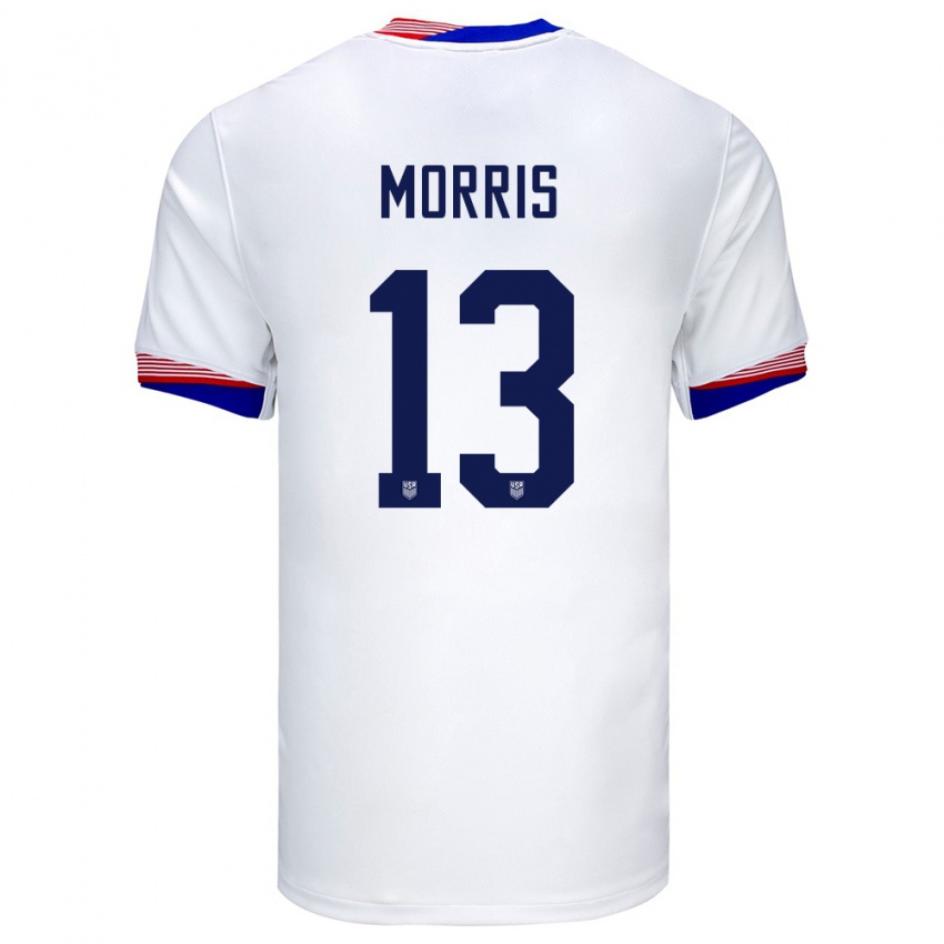 Herren Vereinigte Staaten Jordan Morris #13 Weiß Heimtrikot Trikot 24-26 T-Shirt Österreich