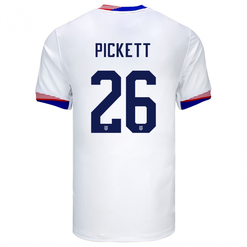 Herren Vereinigte Staaten Carson Pickett #26 Weiß Heimtrikot Trikot 24-26 T-Shirt Österreich