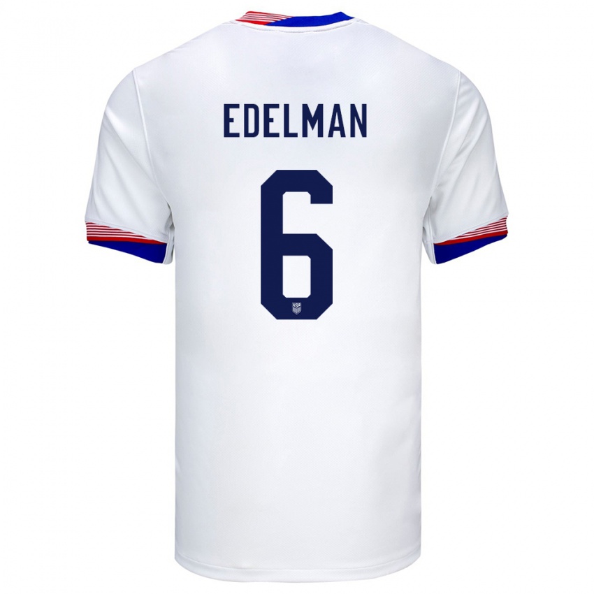 Herren Vereinigte Staaten Daniel Edelman #6 Weiß Heimtrikot Trikot 24-26 T-Shirt Österreich