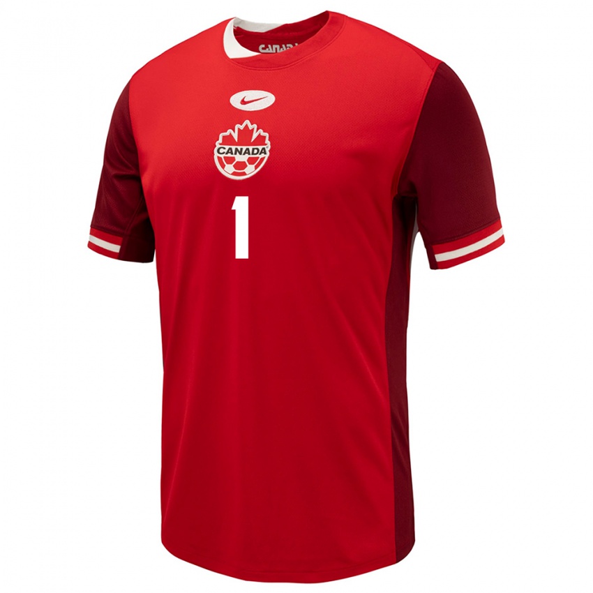 Herren Kanada Nathaniel Abraham #1 Rot Heimtrikot Trikot 24-26 T-Shirt Österreich