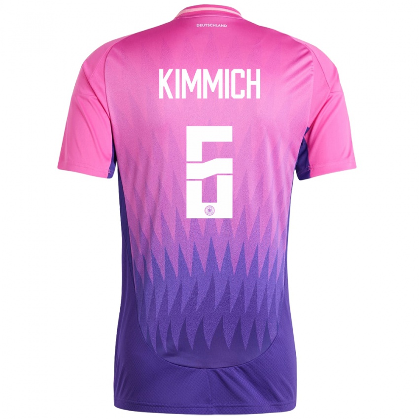 Herren Deutschland Joshua Kimmich #6 Pink Lila Auswärtstrikot Trikot 24-26 T-Shirt Österreich