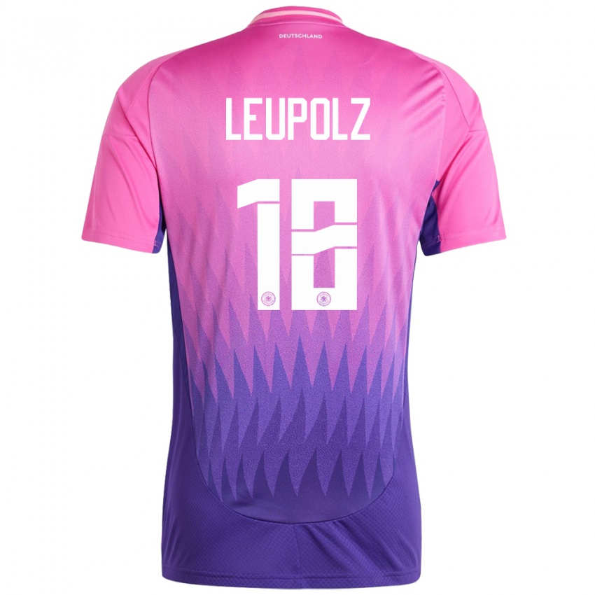 Herren Deutschland Melanie Leupolz #18 Pink Lila Auswärtstrikot Trikot 24-26 T-Shirt Österreich