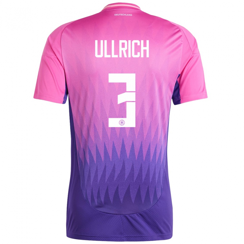 Herren Deutschland Lukas Ullrich #3 Pink Lila Auswärtstrikot Trikot 24-26 T-Shirt Österreich