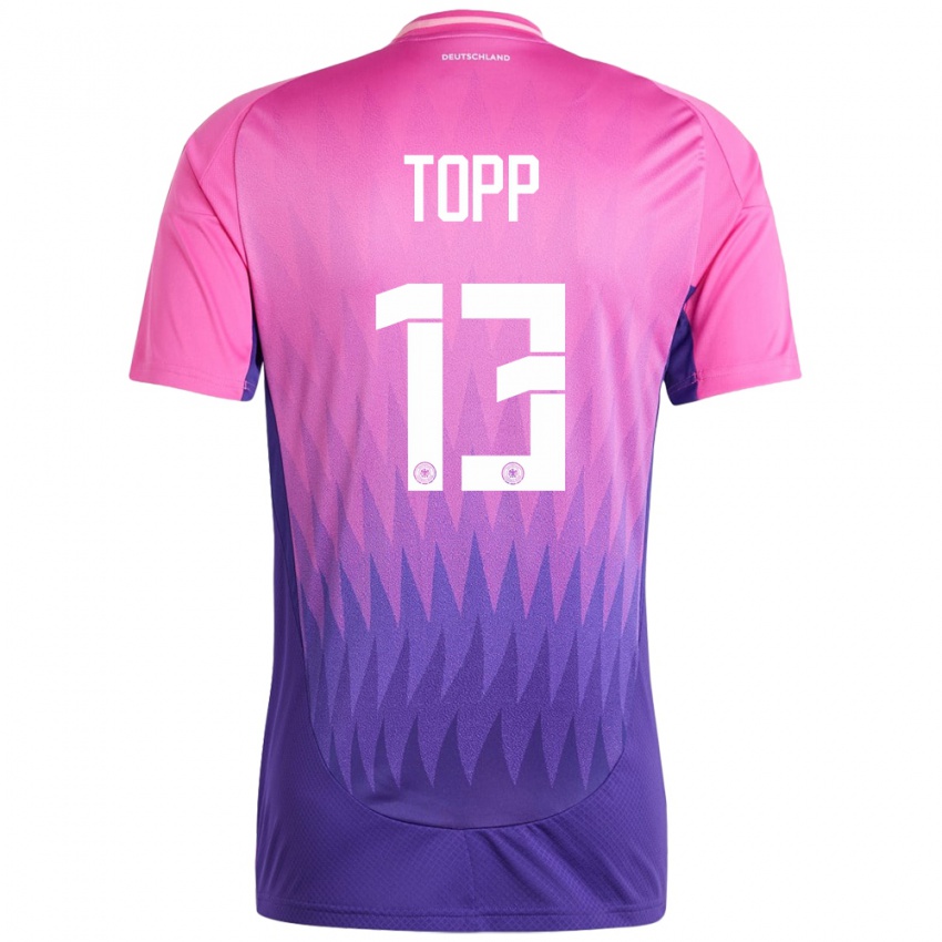 Herren Deutschland Keke Topp #13 Pink Lila Auswärtstrikot Trikot 24-26 T-Shirt Österreich