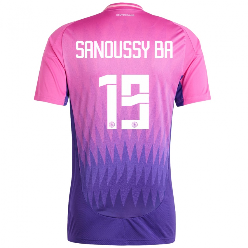 Herren Deutschland Sanoussy Ba #19 Pink Lila Auswärtstrikot Trikot 24-26 T-Shirt Österreich