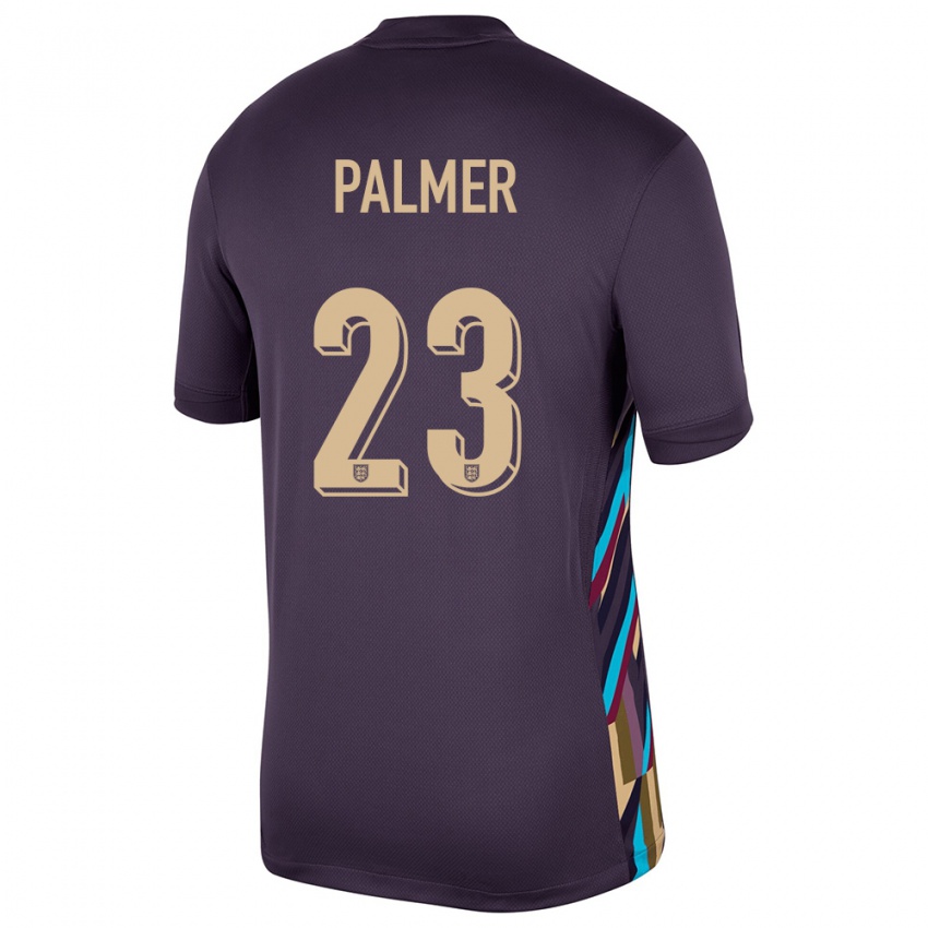 Herren England Cole Palmer #23 Dunkle Rosine Auswärtstrikot Trikot 24-26 T-Shirt Österreich