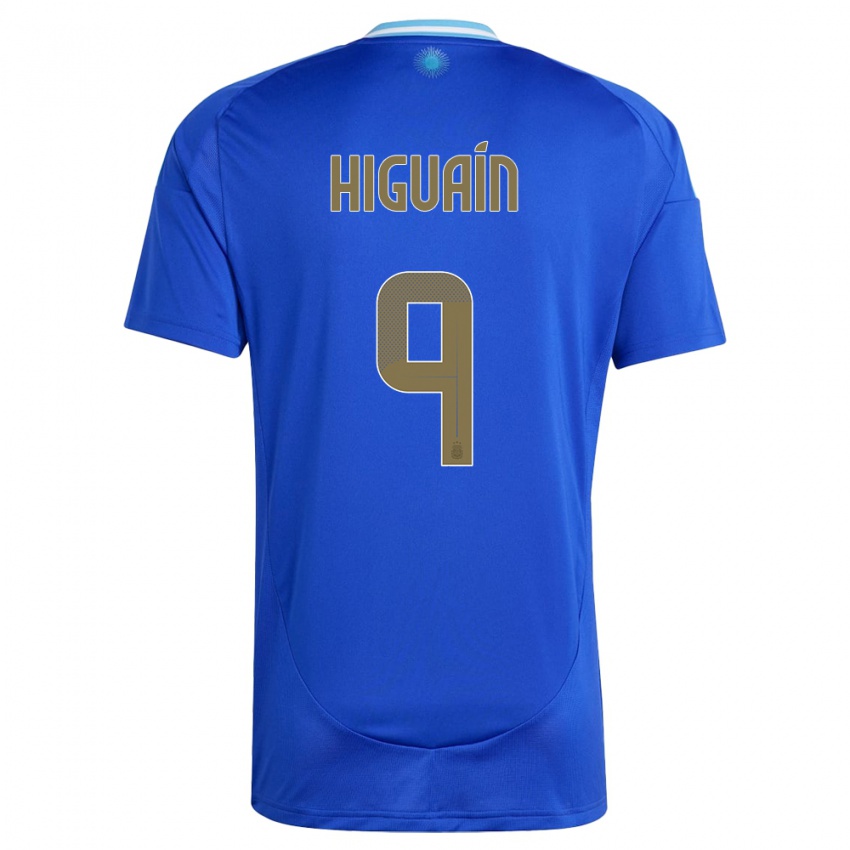 Herren Argentinien Gonzalo Higuain #9 Blau Auswärtstrikot Trikot 24-26 T-Shirt Österreich