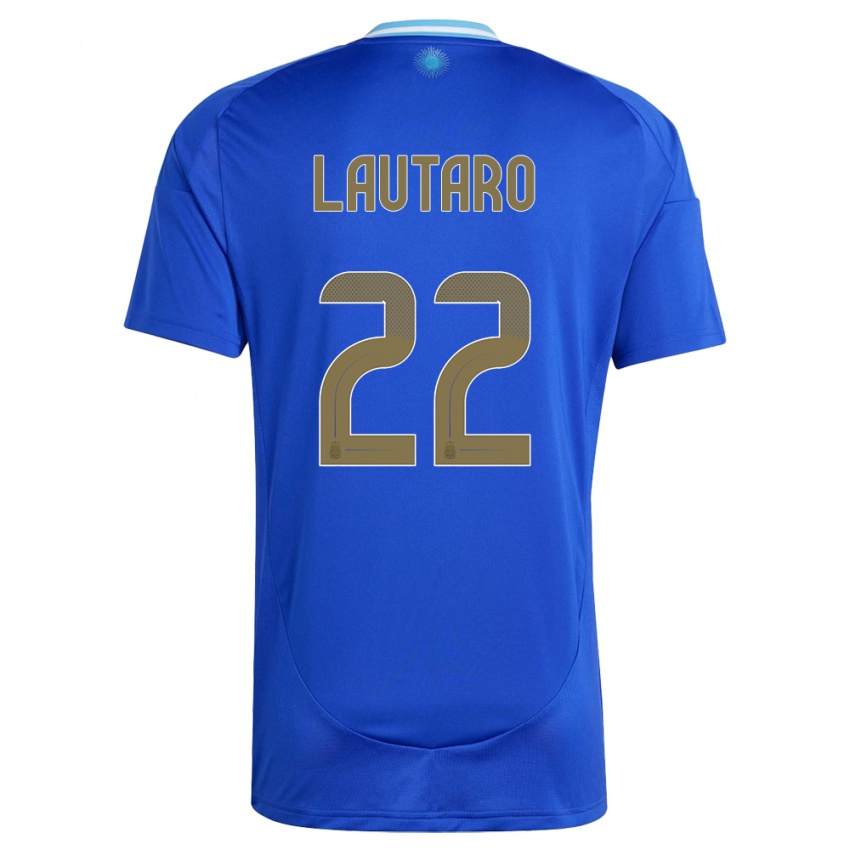 Herren Argentinien Lautaro Martinez #22 Blau Auswärtstrikot Trikot 24-26 T-Shirt Österreich