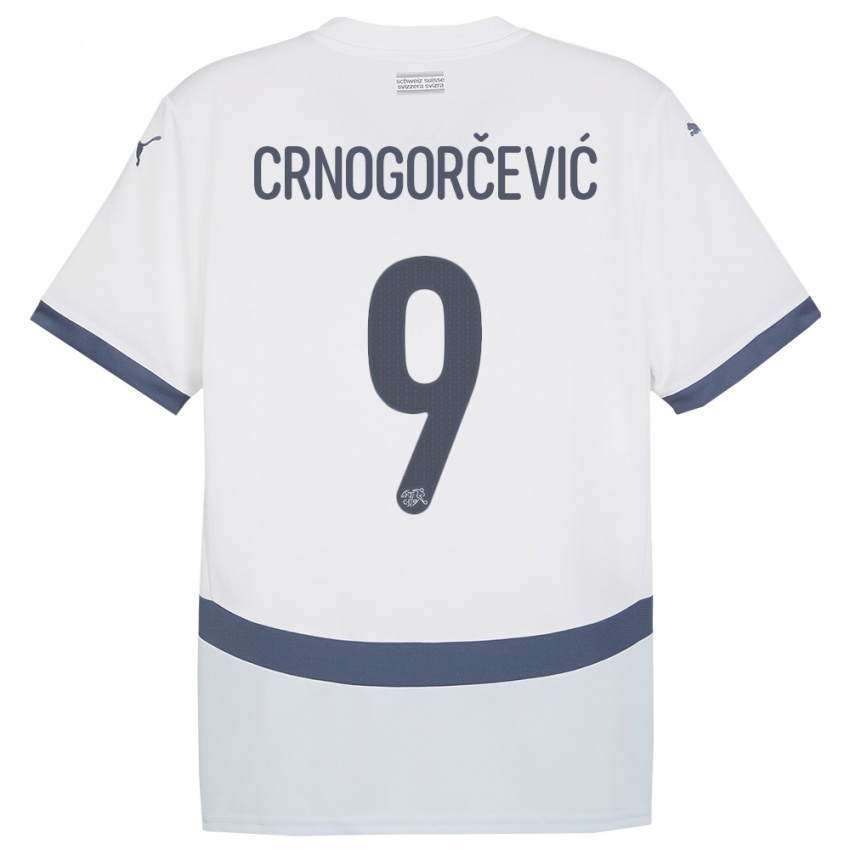 Herren Schweiz Ana Maria Crnogorcevic #9 Weiß Auswärtstrikot Trikot 24-26 T-Shirt Österreich