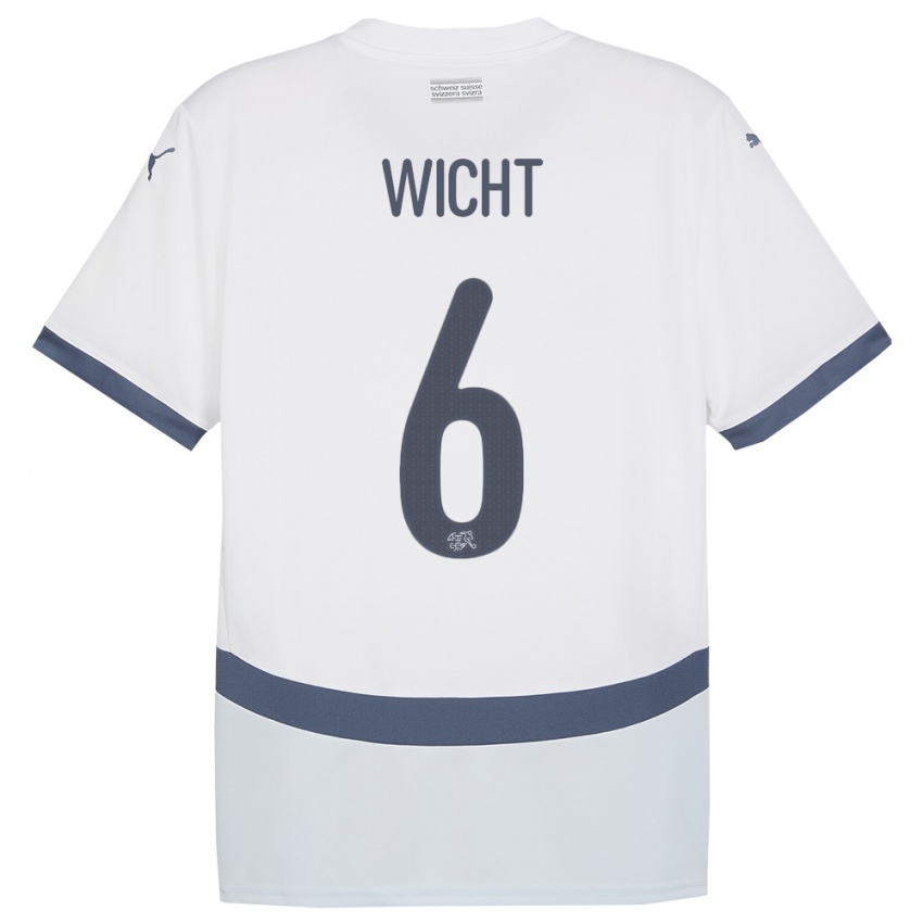 Herren Schweiz Nathan Wicht #6 Weiß Auswärtstrikot Trikot 24-26 T-Shirt Österreich