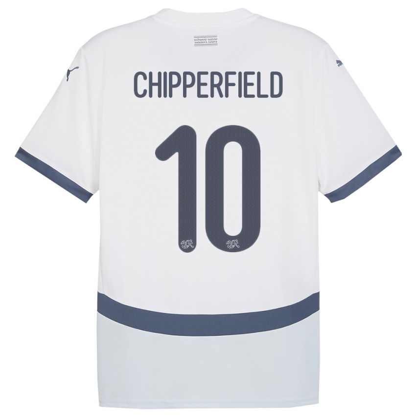 Herren Schweiz Liam Chipperfield #10 Weiß Auswärtstrikot Trikot 24-26 T-Shirt Österreich