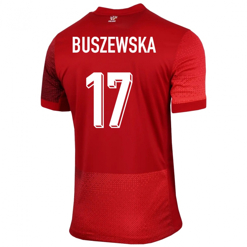 Herren Polen Zofia Buszewska #17 Rot Auswärtstrikot Trikot 24-26 T-Shirt Österreich