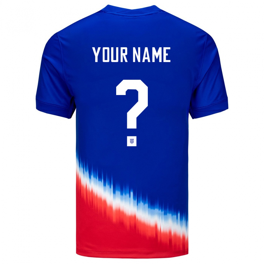 Herren Vereinigte Staaten Ihren Namen #0 Blau Auswärtstrikot Trikot 24-26 T-Shirt Österreich