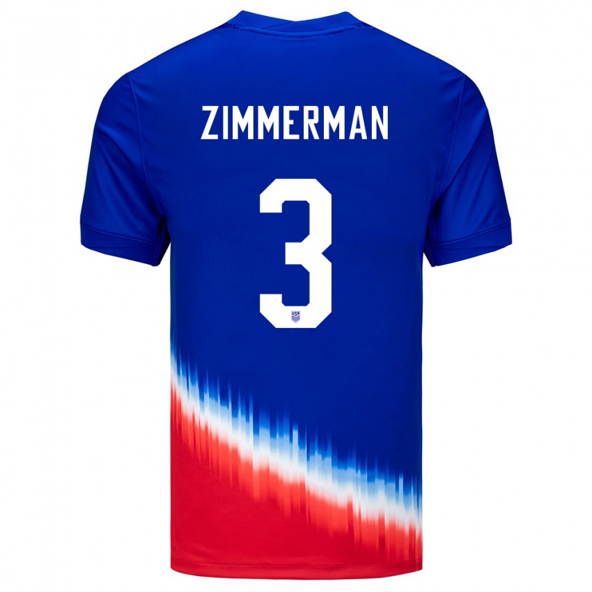 Herren Vereinigte Staaten Walker Zimmerman #3 Blau Auswärtstrikot Trikot 24-26 T-Shirt Österreich