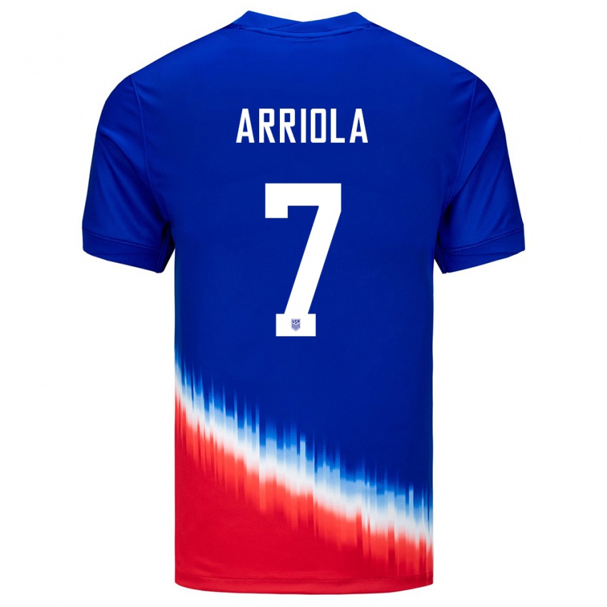 Herren Vereinigte Staaten Paul Arriola #7 Blau Auswärtstrikot Trikot 24-26 T-Shirt Österreich