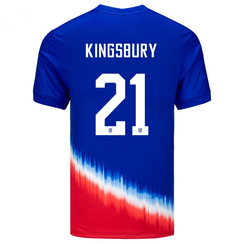 Herren Vereinigte Staaten Aubrey Kingsbury #21 Blau Auswärtstrikot Trikot 24-26 T-Shirt Österreich