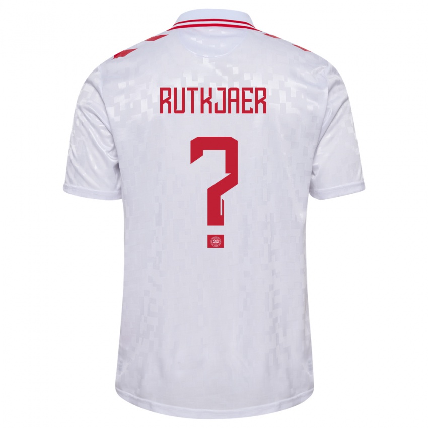 Herren Dänemark Villads Rutkjaer #0 Weiß Auswärtstrikot Trikot 24-26 T-Shirt Österreich
