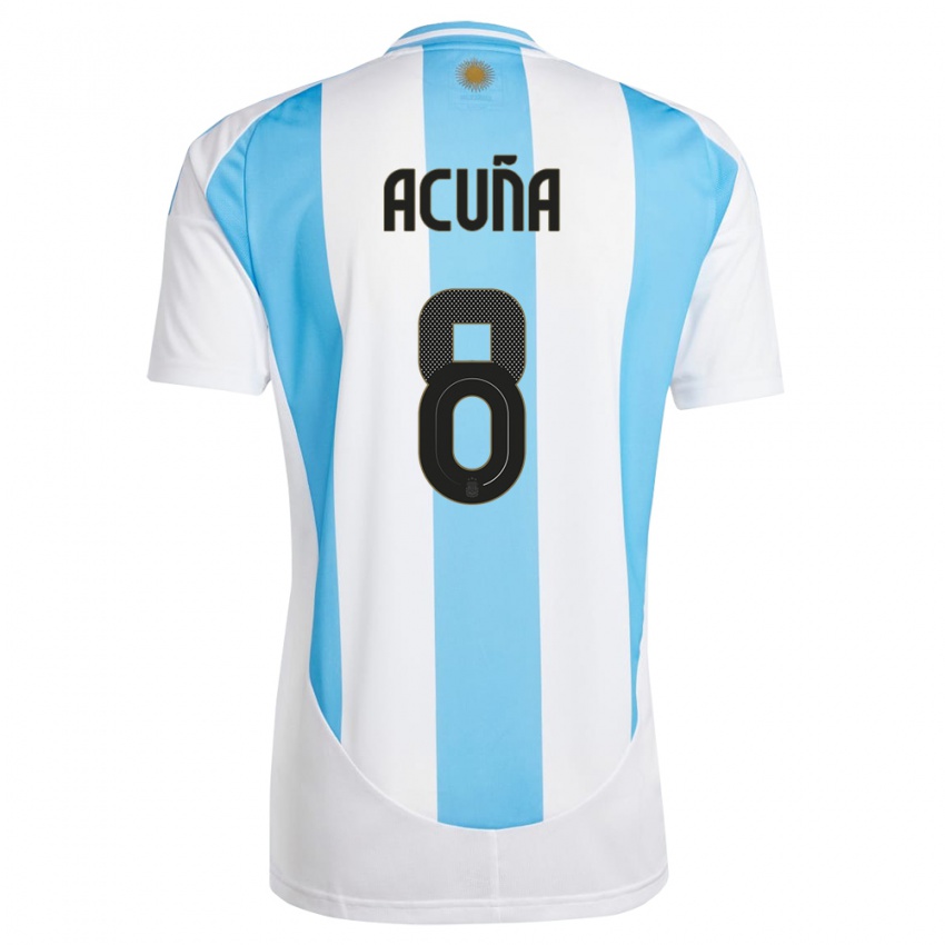 Damen Argentinien Marcos Acuna #8 Weiß Blau Heimtrikot Trikot 24-26 T-Shirt Österreich